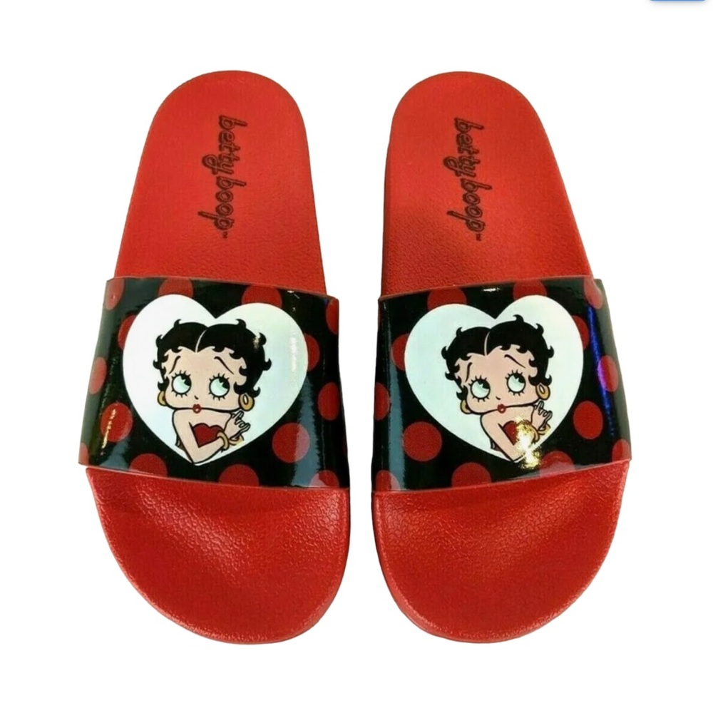 Betty Boop Red Slide Sandals, NWT